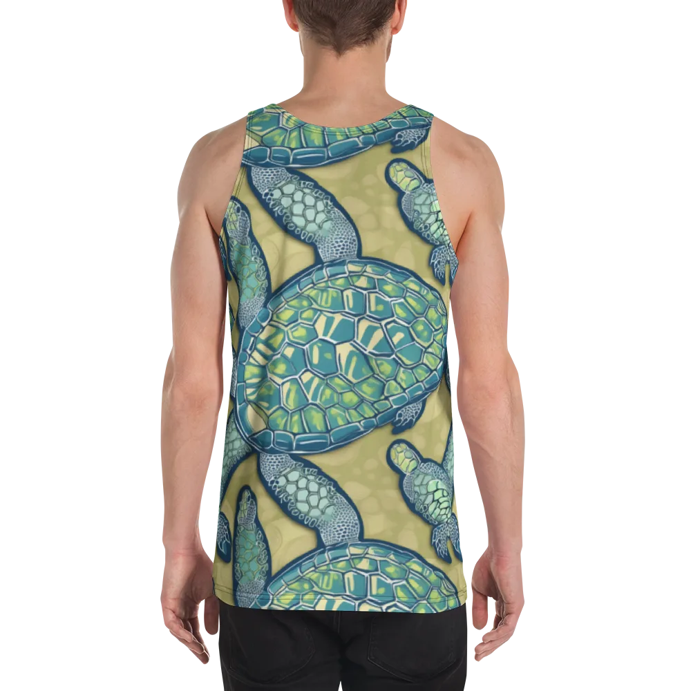 Sea Glass Tortoises on Men's Tank Top — Back