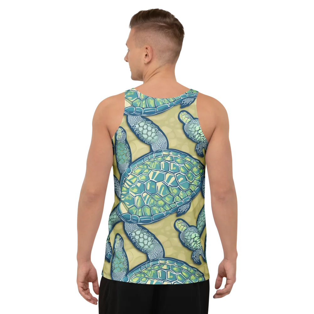 Sea Glass Tortoises on Men's Tank Top — Back