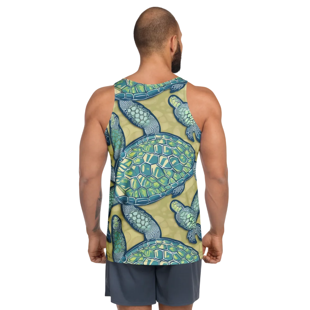 Sea Glass Tortoises on Men's Tank Top — Back
