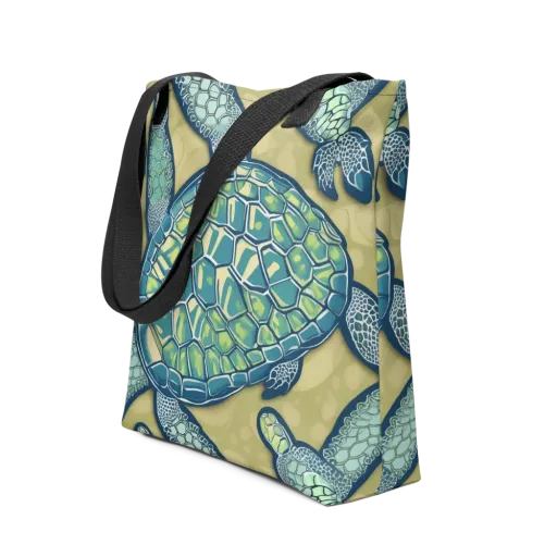Sea Glass Tortoises on a Tote Bag