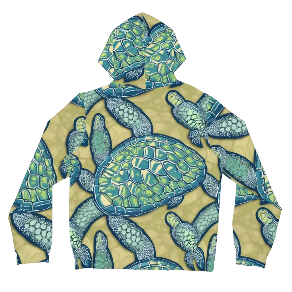 Sea Glass Tortoises on Women's Full-Zip Hoodie — Back