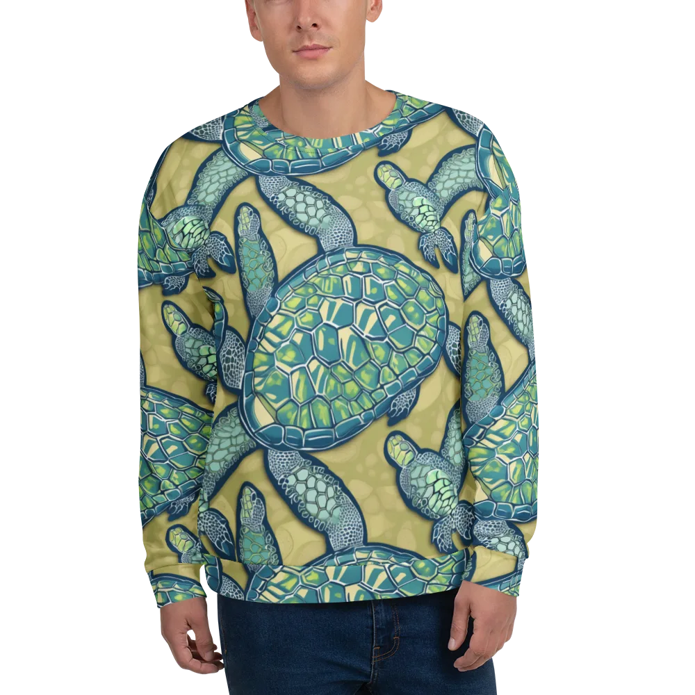 Sea Glass Tortoises on Sweatshirt — Front