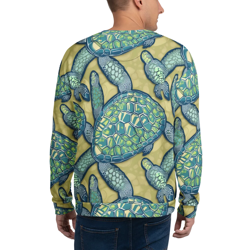 Sea Glass Tortoises on Sweatshirt — Back