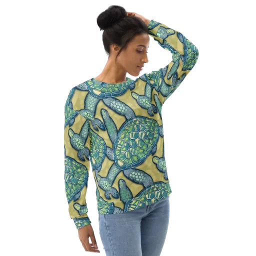 Sea Glass Tortoises on a Sweatshirt