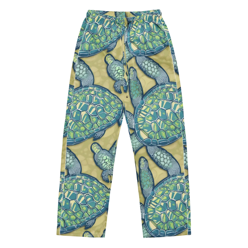 Sea Glass Tortoises on Women's Pajama Pants — Front