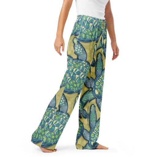 Sea Glass Tortoises on a Women's Pajama Pants