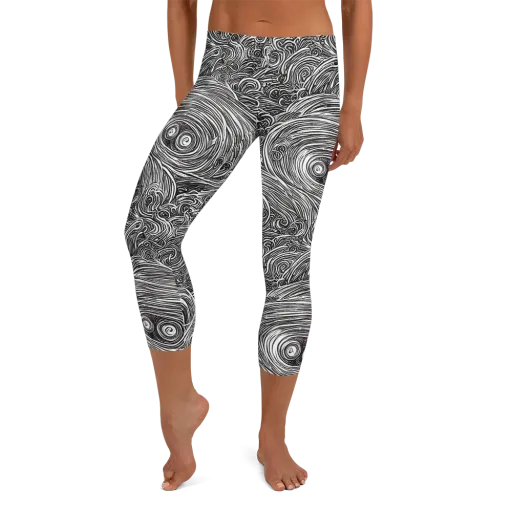 Ink Tide on a Capri Leggings