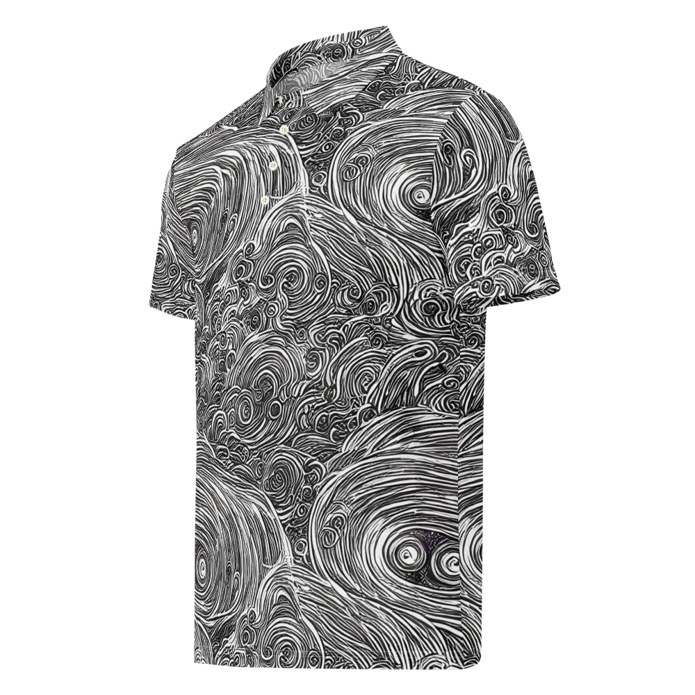 Ink Tide on Men's Slim Fit Polo Shirt — Left Front