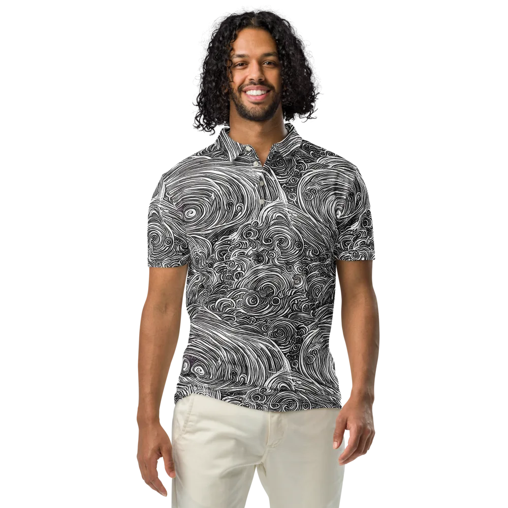 Ink Tide on Men's Slim Fit Polo Shirt — Front
