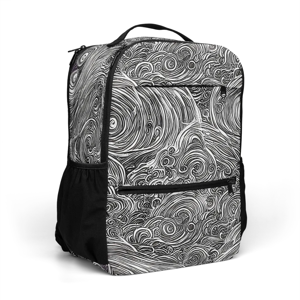 Ink Tide on Utility Backpack — Right Front