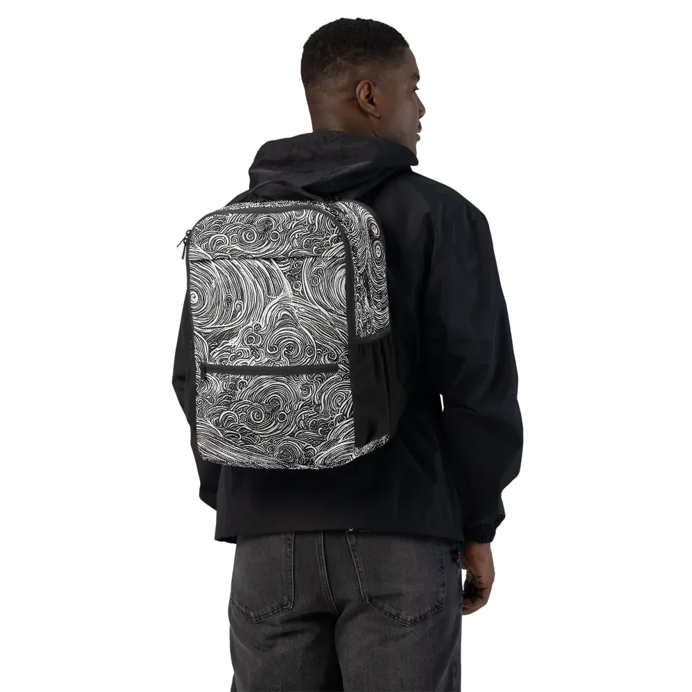 Ink Tide on Utility Backpack — Back