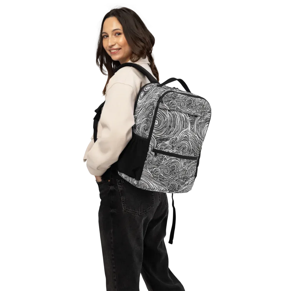 Ink Tide on Utility Backpack — Back