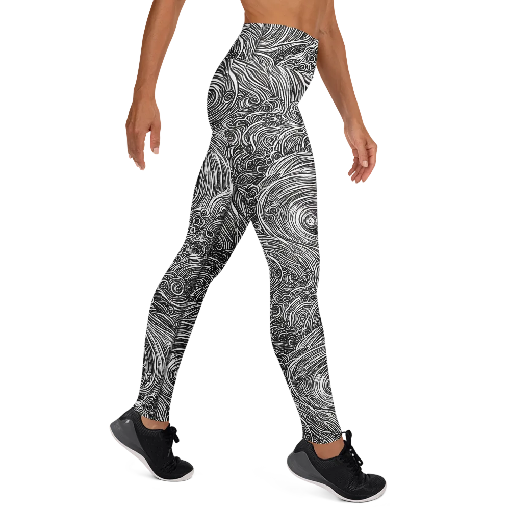 Ink Tide on Yoga Leggings — Right