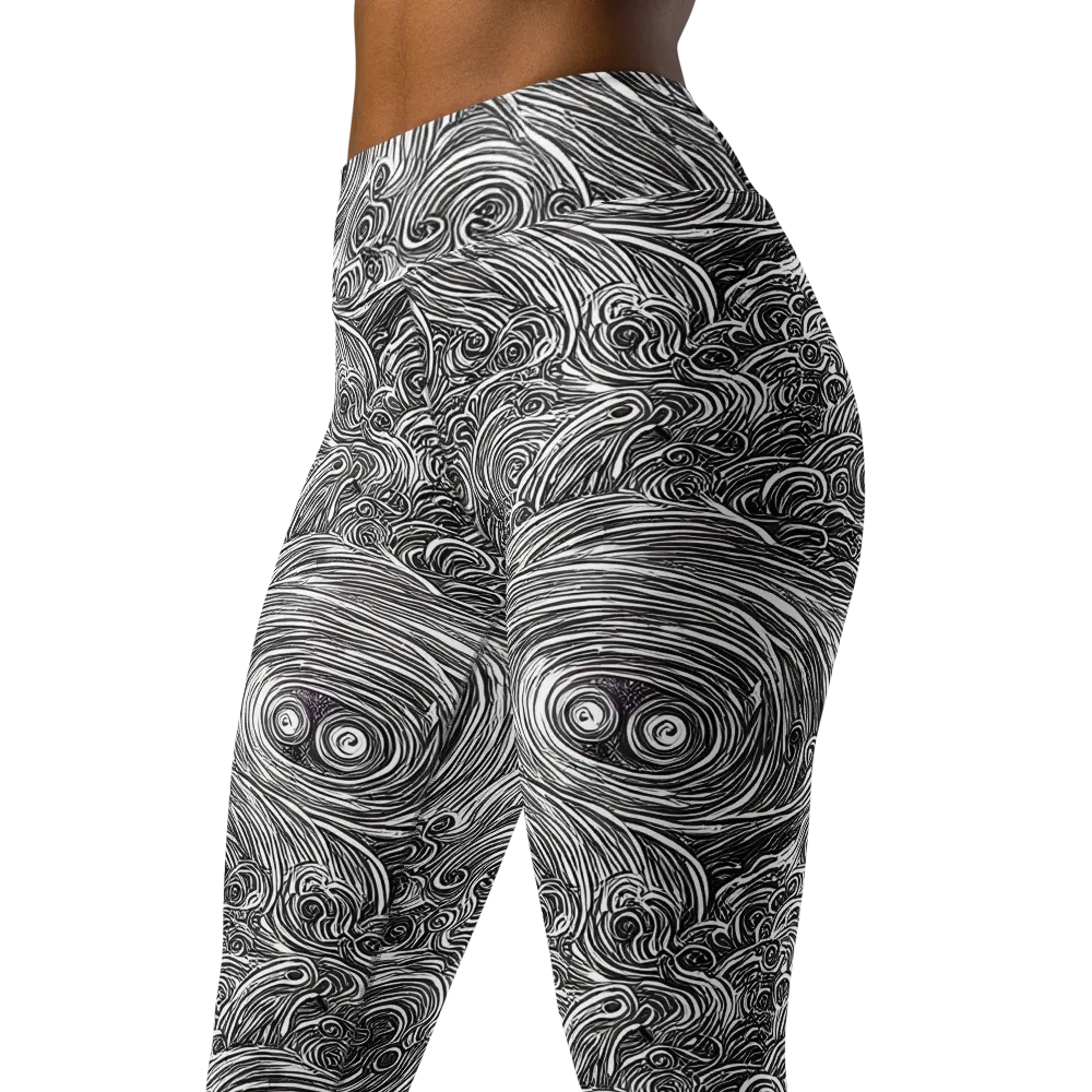Ink Tide on Yoga Leggings — Left Front