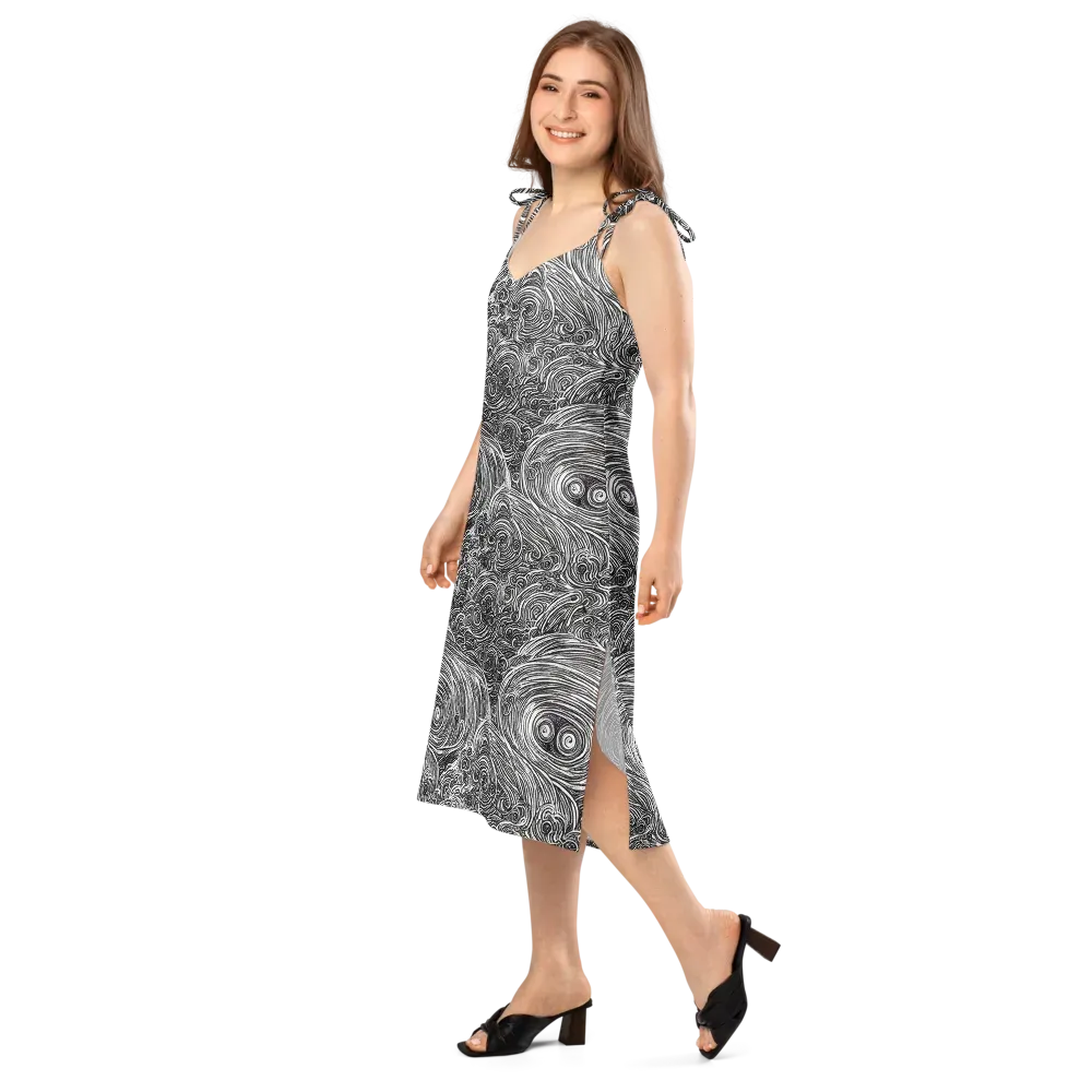 Ink Tide on Slip Dress — Left Front
