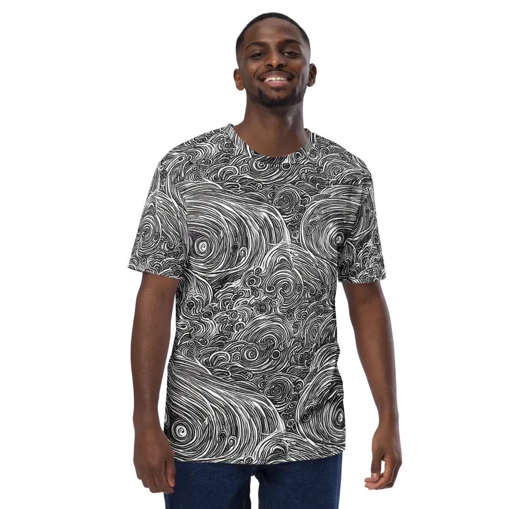 Ink Tide on Men's Crew Neck T-Shirt — Front