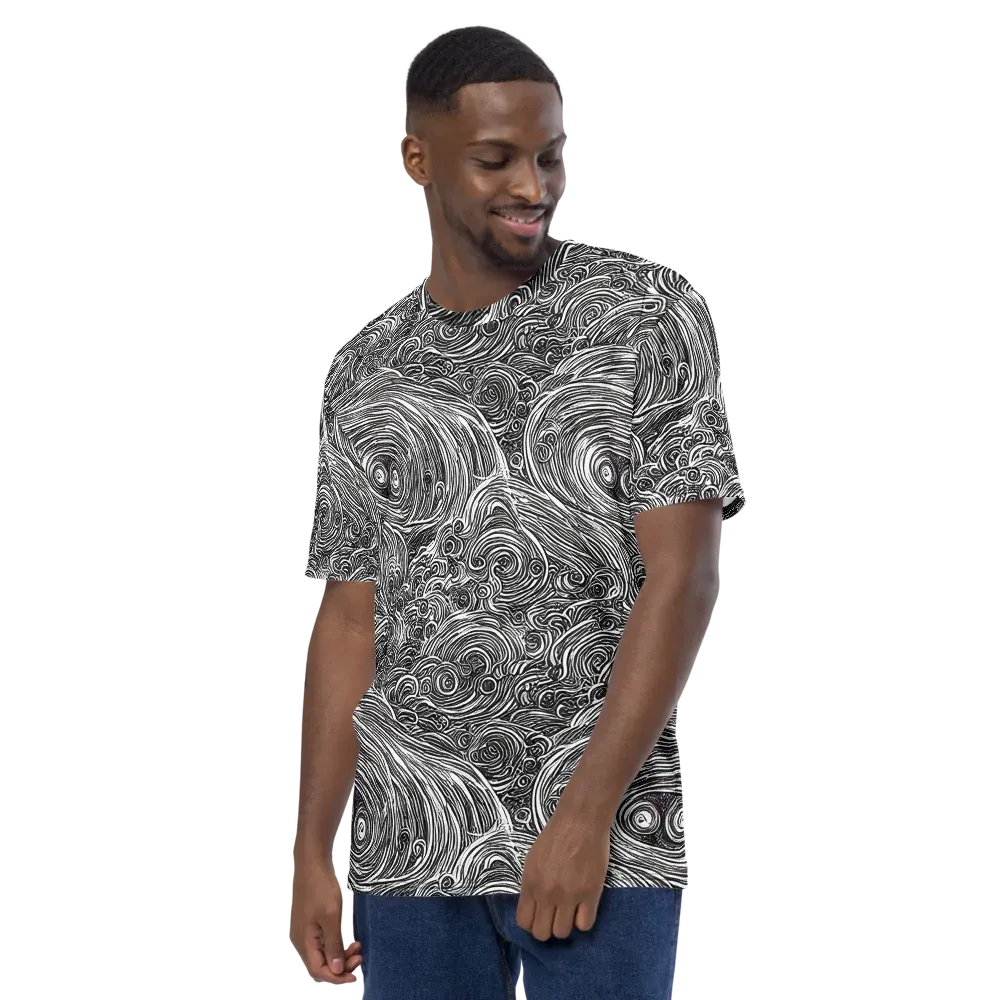 Ink Tide on Men's Crew Neck T-Shirt — Left