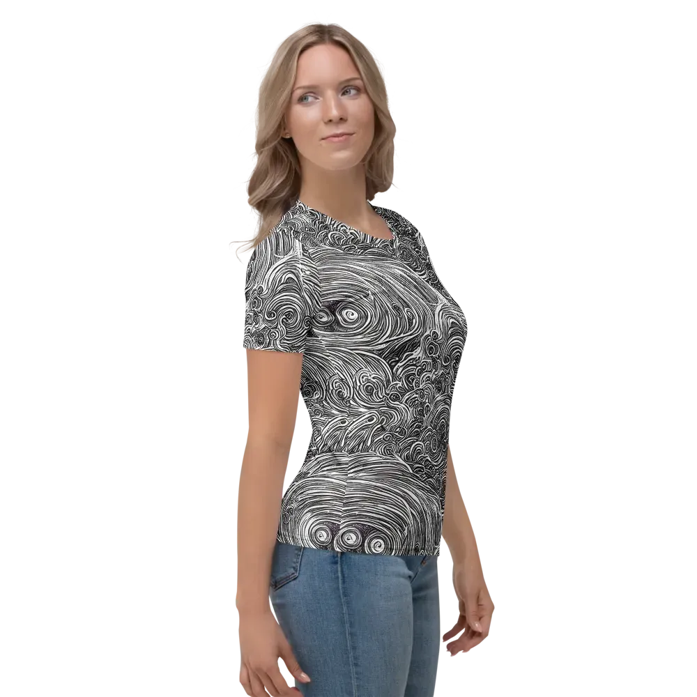 Ink Tide on Women's Crew Neck T-Shirt — Right
