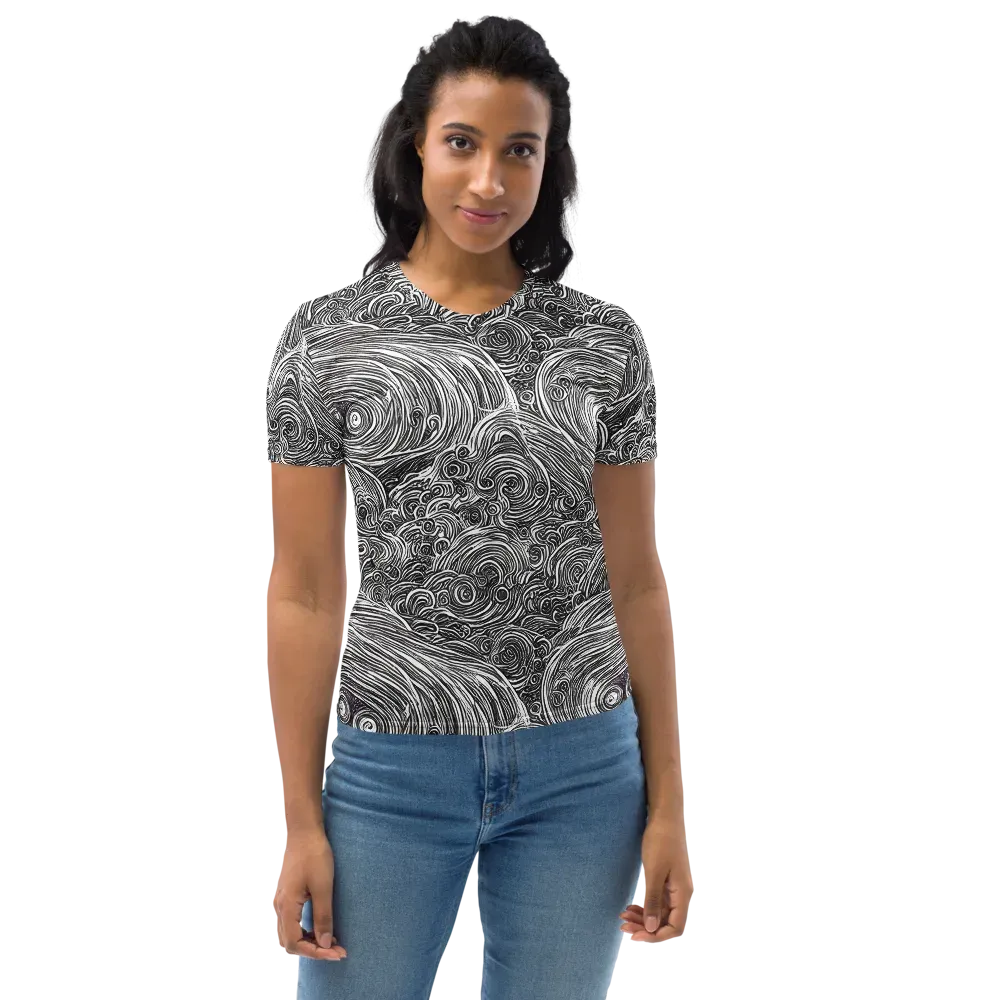 Ink Tide on Women's Crew Neck T-Shirt — Front