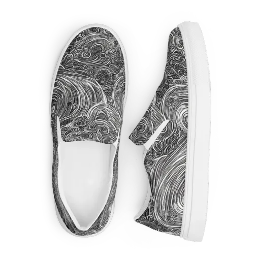 Ink Tide on a Men's Slip-On Canvas Shoes