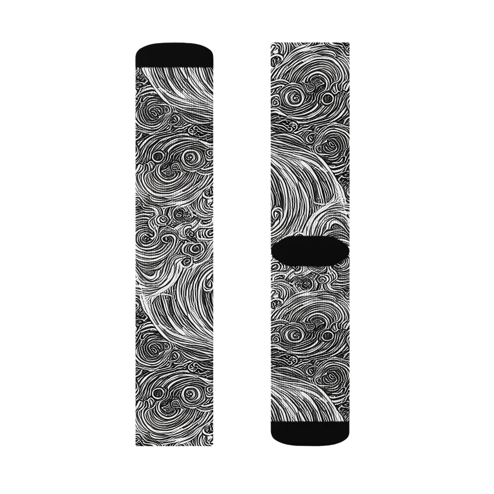 Ink Tide on Socks — Left Sock