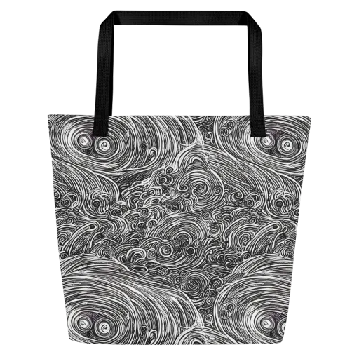 Ink Tide on a Large Tote Bag W/ Pocket
