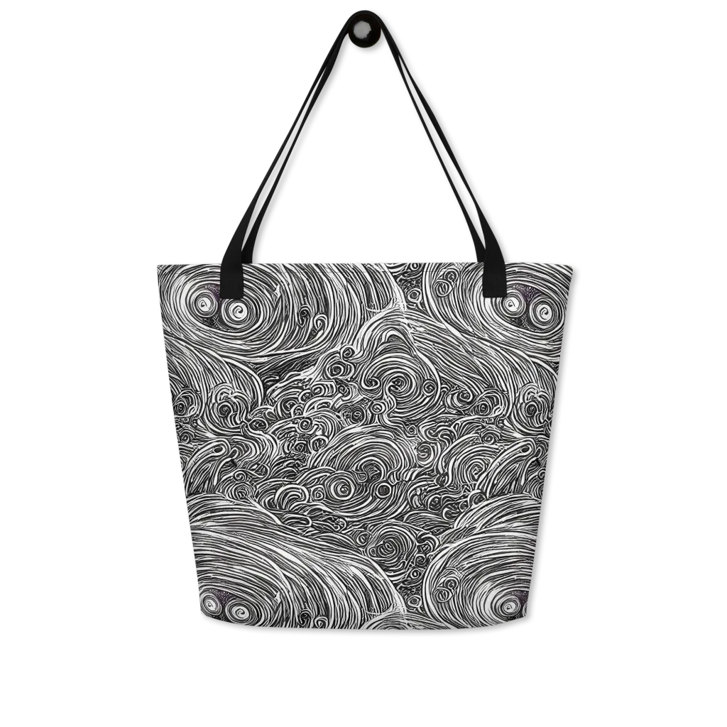 Ink Tide on Large Tote Bag W/ Pocket — Front