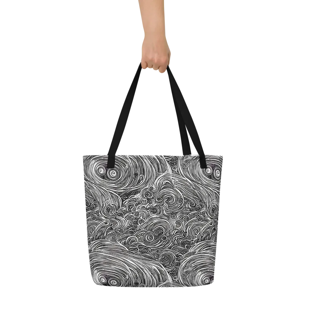 Ink Tide on Large Tote Bag W/ Pocket — Front