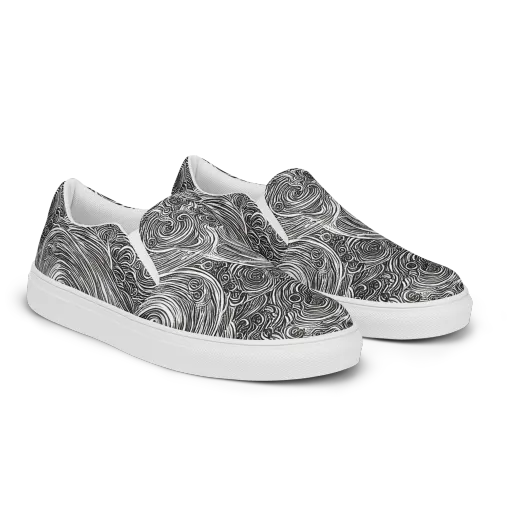 Ink Tide on a Women's Slip-On Canvas Shoes