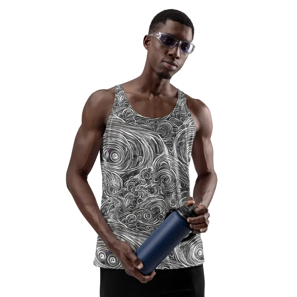 Ink Tide on Men's Tank Top — Front