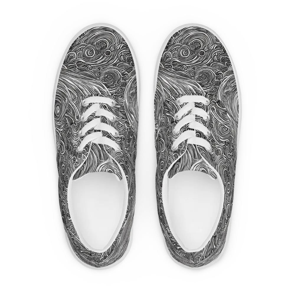 Ink Tide on Men's Lace-Up Canvas Shoes — Front