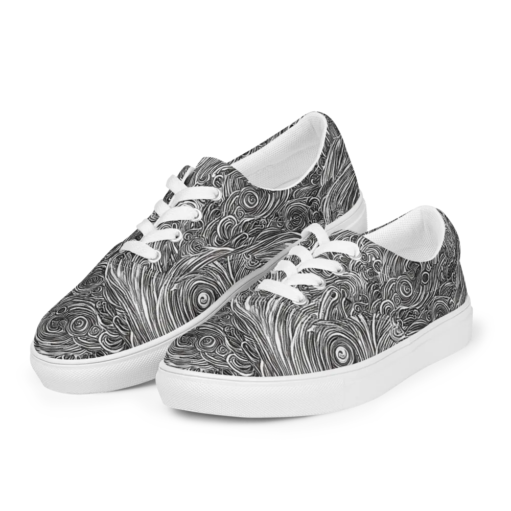 Ink Tide on Men's Lace-Up Canvas Shoes — Left Front