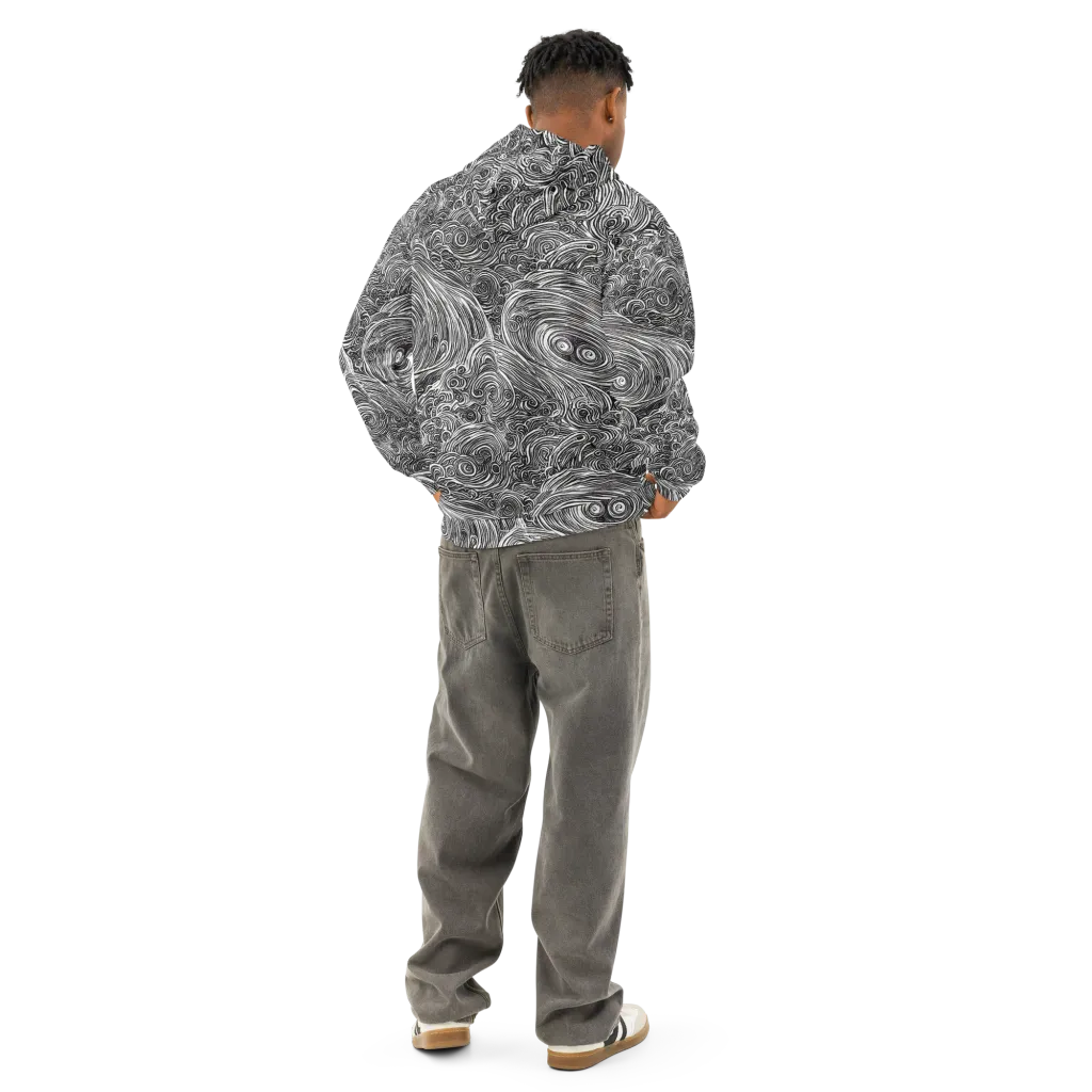 Ink Tide on Cotton Hoodie — Back