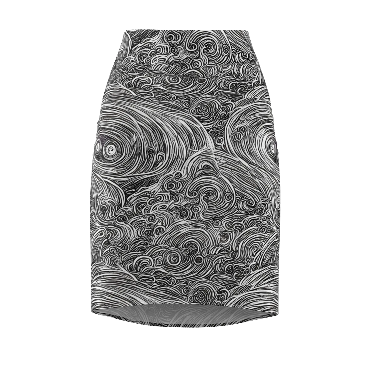 Ink Tide on Pencil Skirt — Front