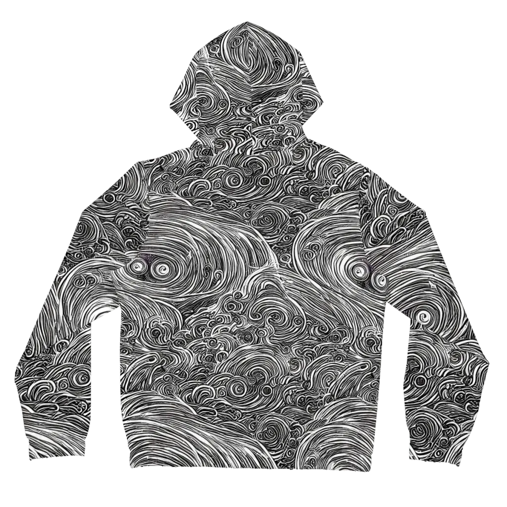 Ink Tide on Women's Full-Zip Hoodie — Back
