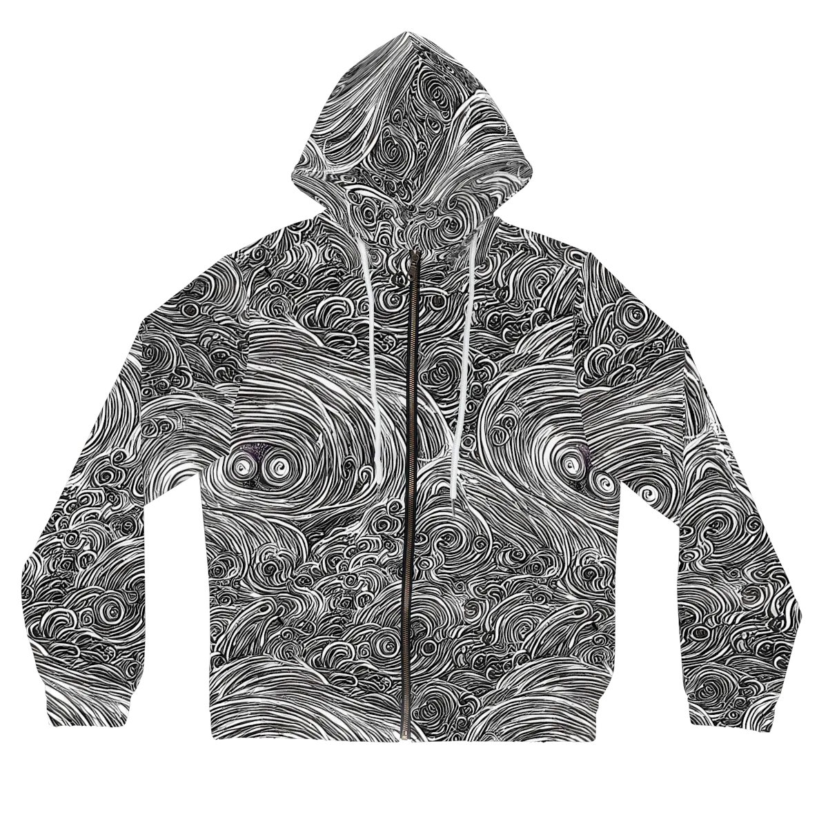 Ink Tide on Women's Full-Zip Hoodie — Front