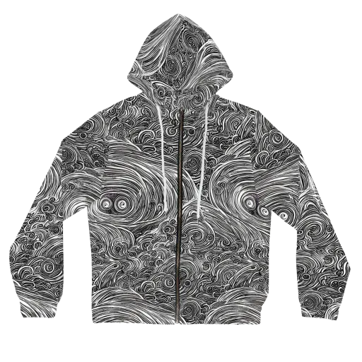Ink Tide on a Women's Full-Zip Hoodie