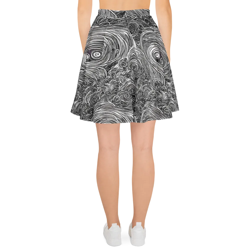 Ink Tide on Skater Skirt — Back