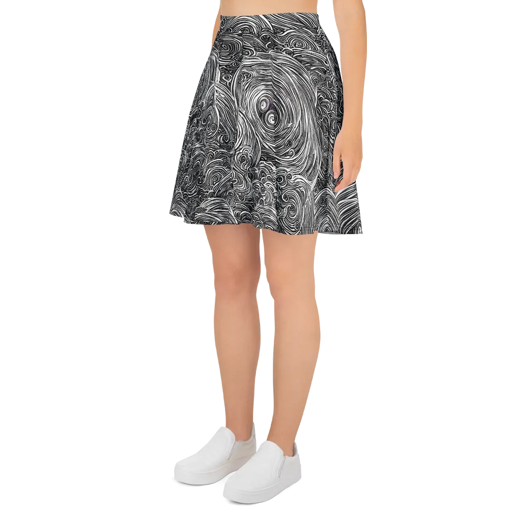 Ink Tide on Skater Skirt — Left