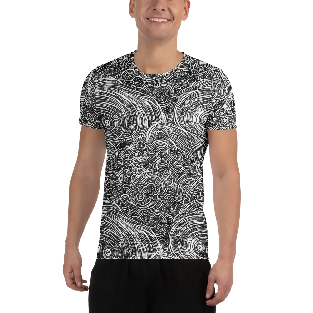 Ink Tide on Men's Athletic T-Shirt — Front