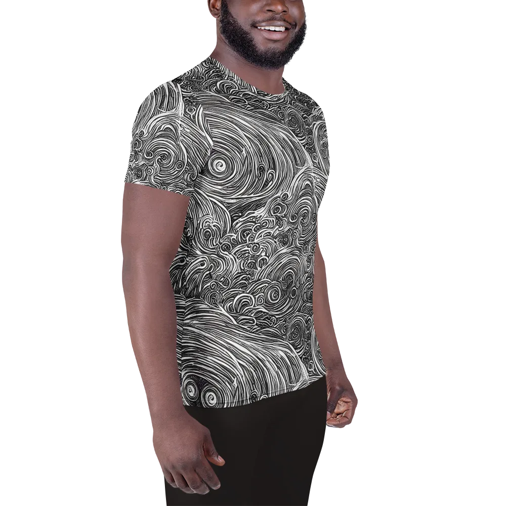 Ink Tide on Men's Athletic T-Shirt — Right