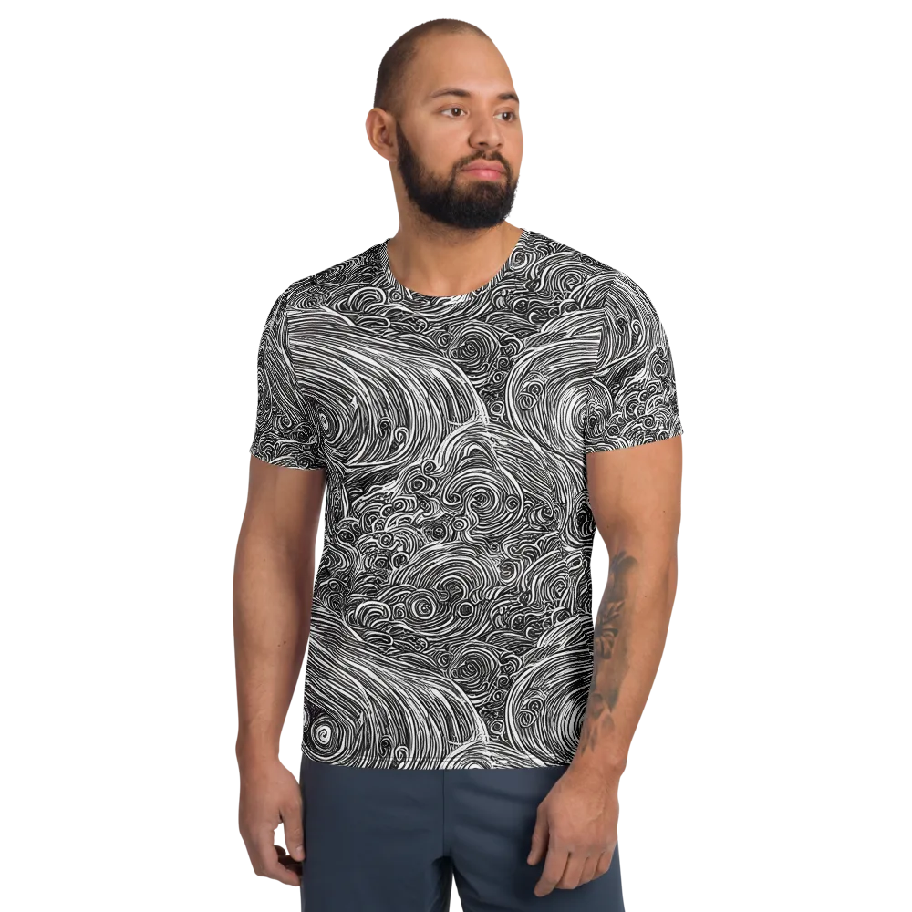Ink Tide on Men's Athletic T-Shirt — Front