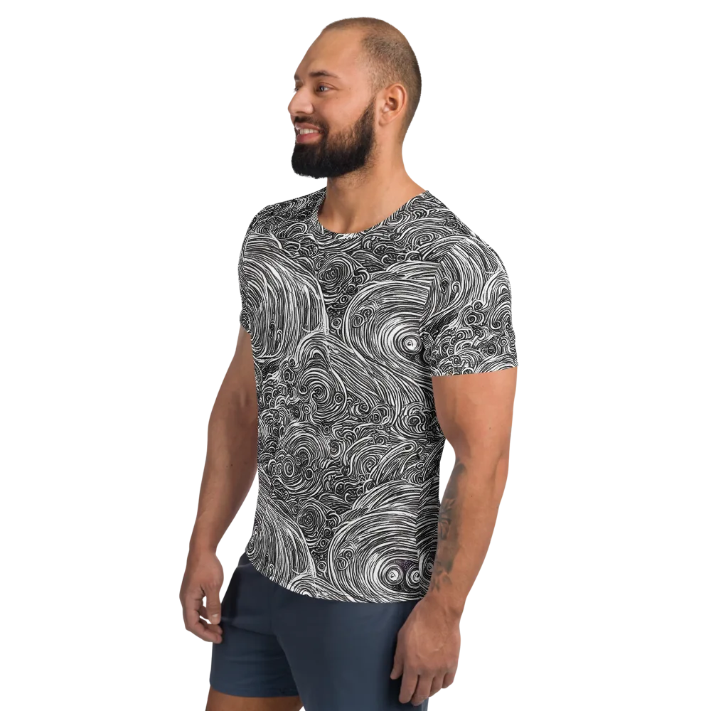 Ink Tide on Men's Athletic T-Shirt — Left