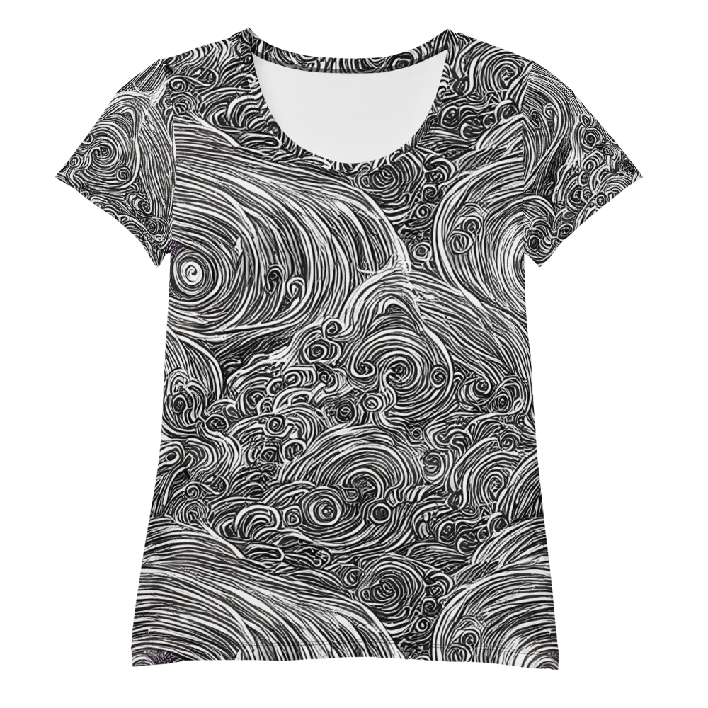 Ink Tide on Women's Athletic T-Shirt — Front