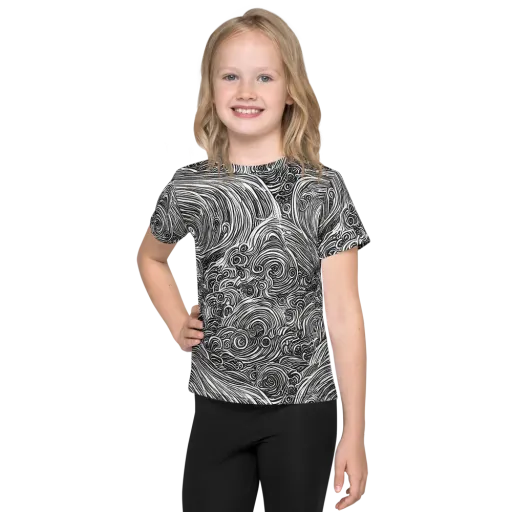 Ink Tide on a Kids Crew Neck T-Shirt