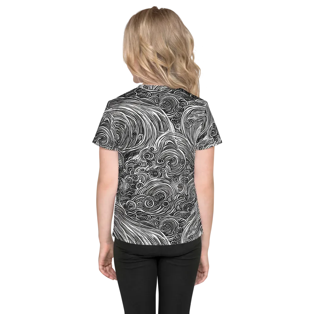 Ink Tide on Kids Crew Neck T-Shirt — Back