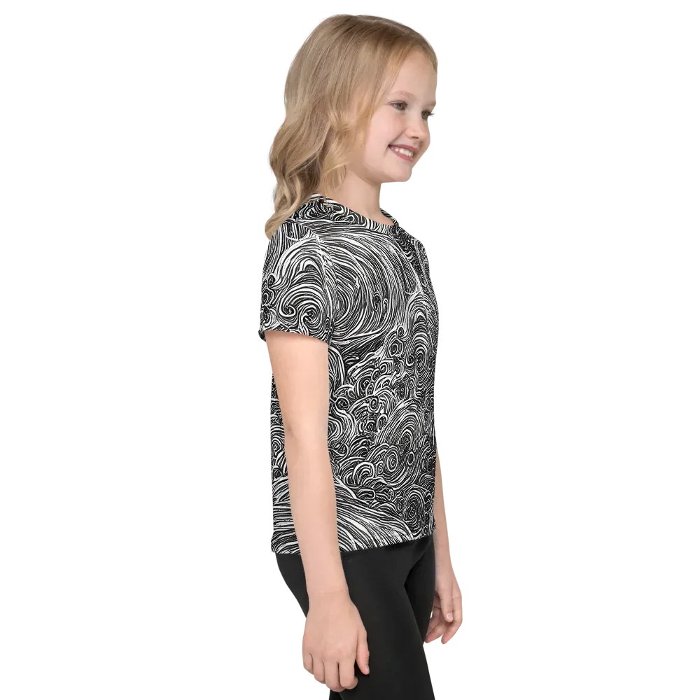 Ink Tide on Kids Crew Neck T-Shirt — Right