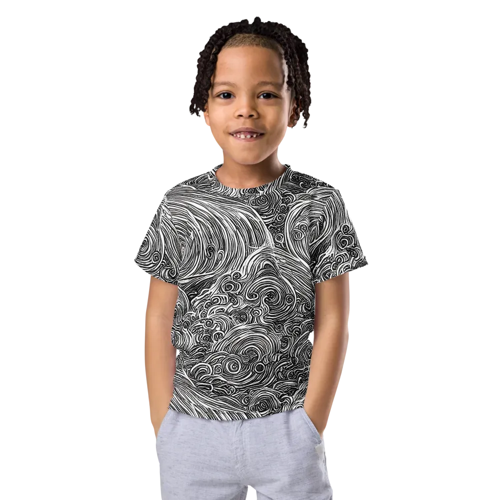 Ink Tide on Kids Crew Neck T-Shirt — Front