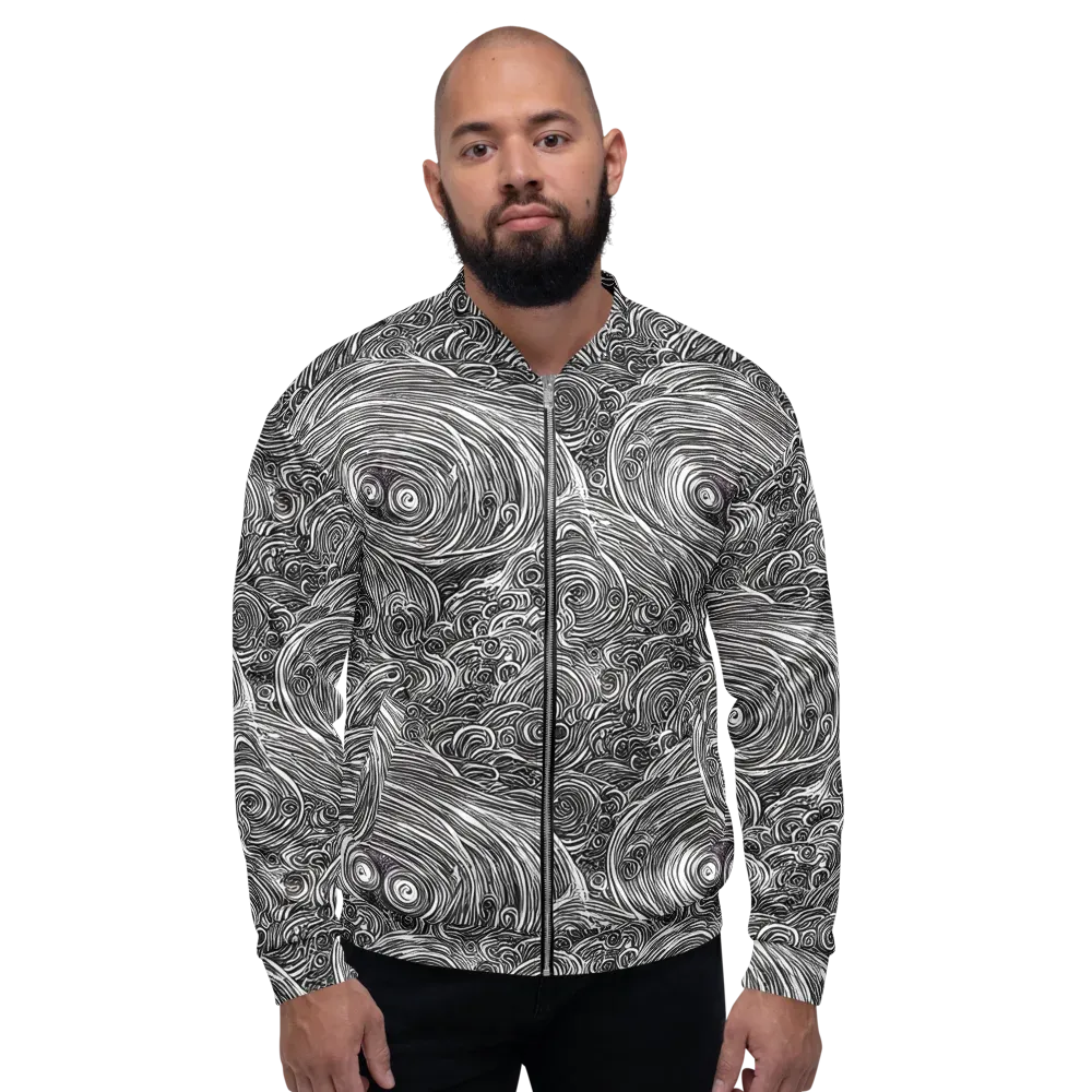 Ink Tide on Bomber Jacket — Front