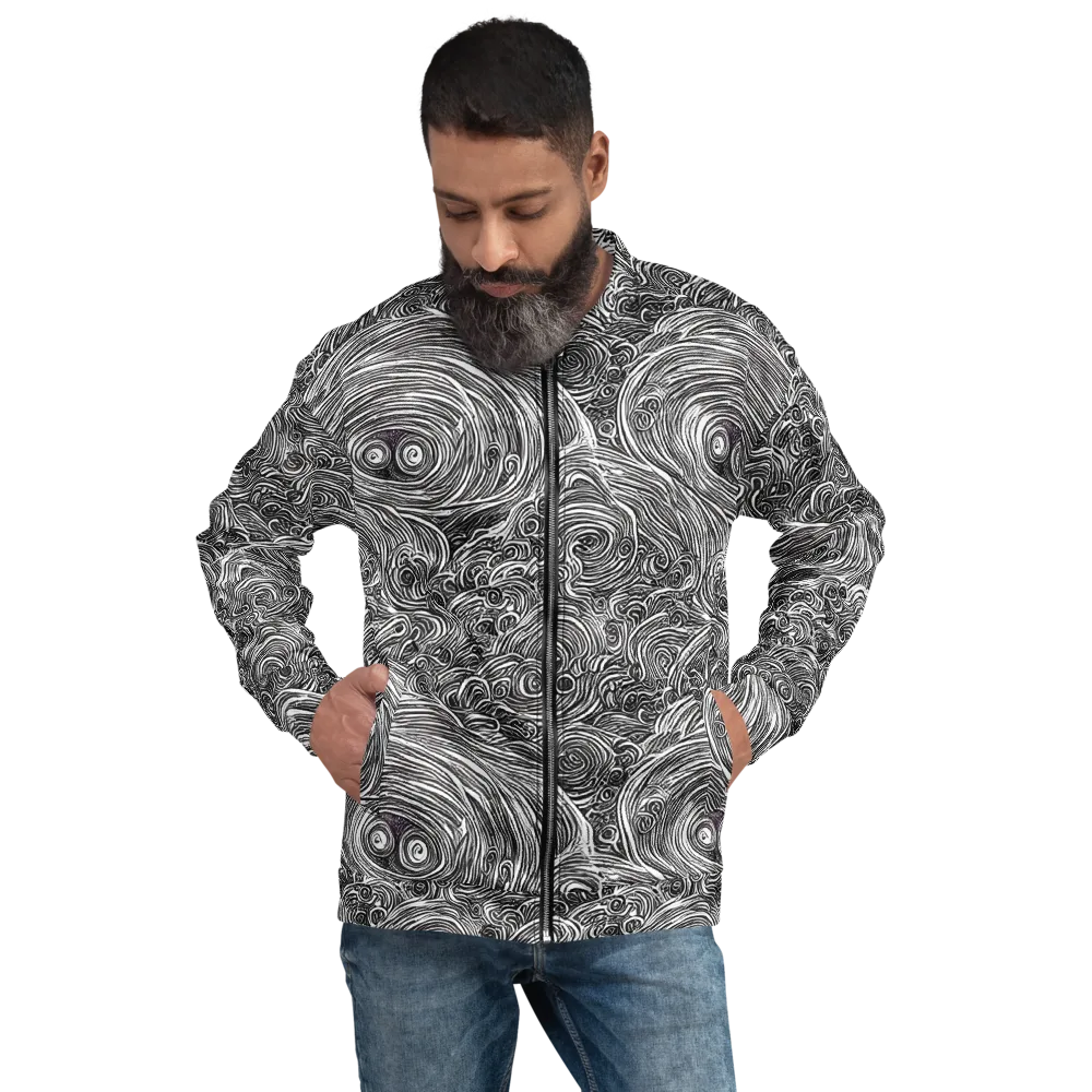 Ink Tide on Bomber Jacket — Front
